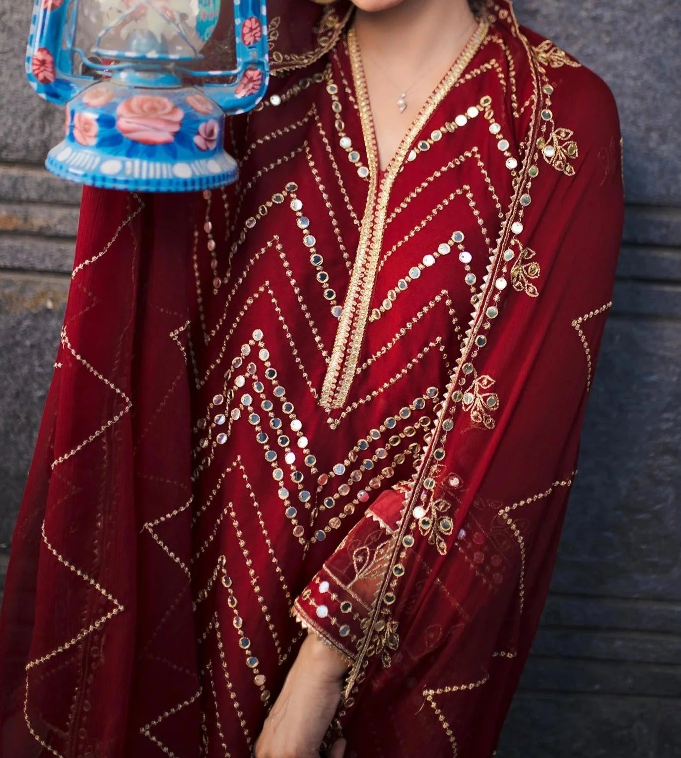 Sola-Singhar- Embroidered Chiffon Unstitched 3Pc Suit