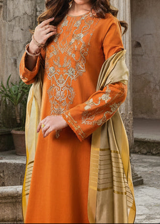 Grace W479- Embroidered 3pc marina dress with Dyed shawl.