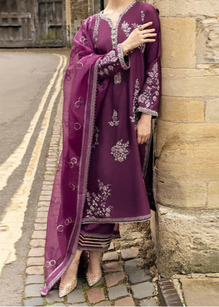 Grace S1249-Embroidered 3pc Lawn Dress With Embroidered Organza Dupatta.