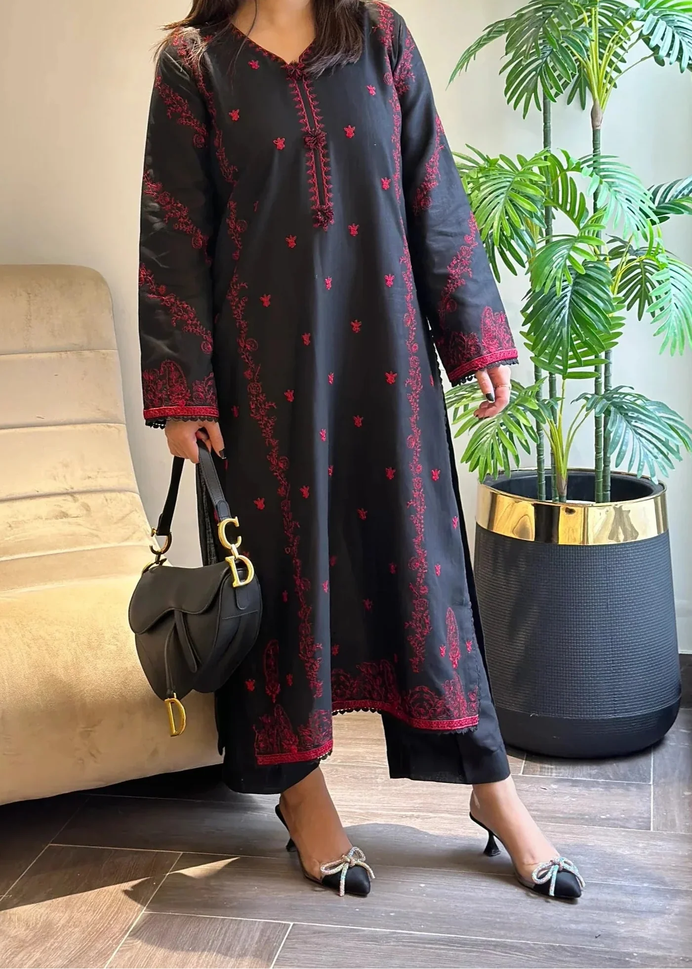 Grace Z-(W886) - Stitched Embroidered 2pc Marina Dress.