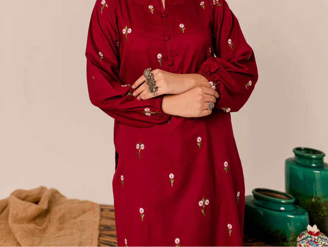 Grace Z-(W695) - Stitched Embroidered 2pc Marina Dress