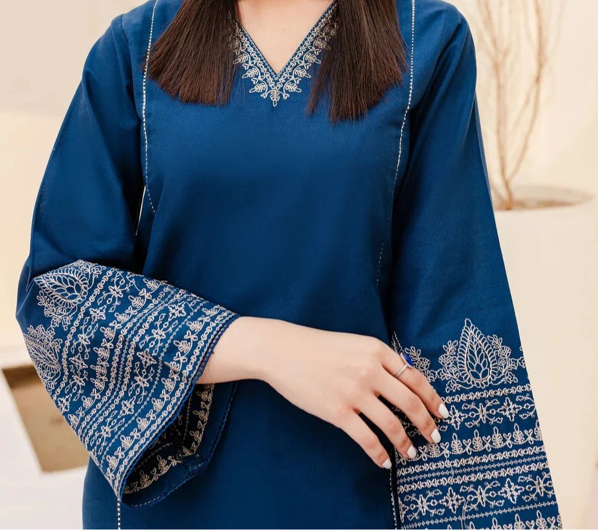 Grace W684- Embroidered 2pc Marina dress