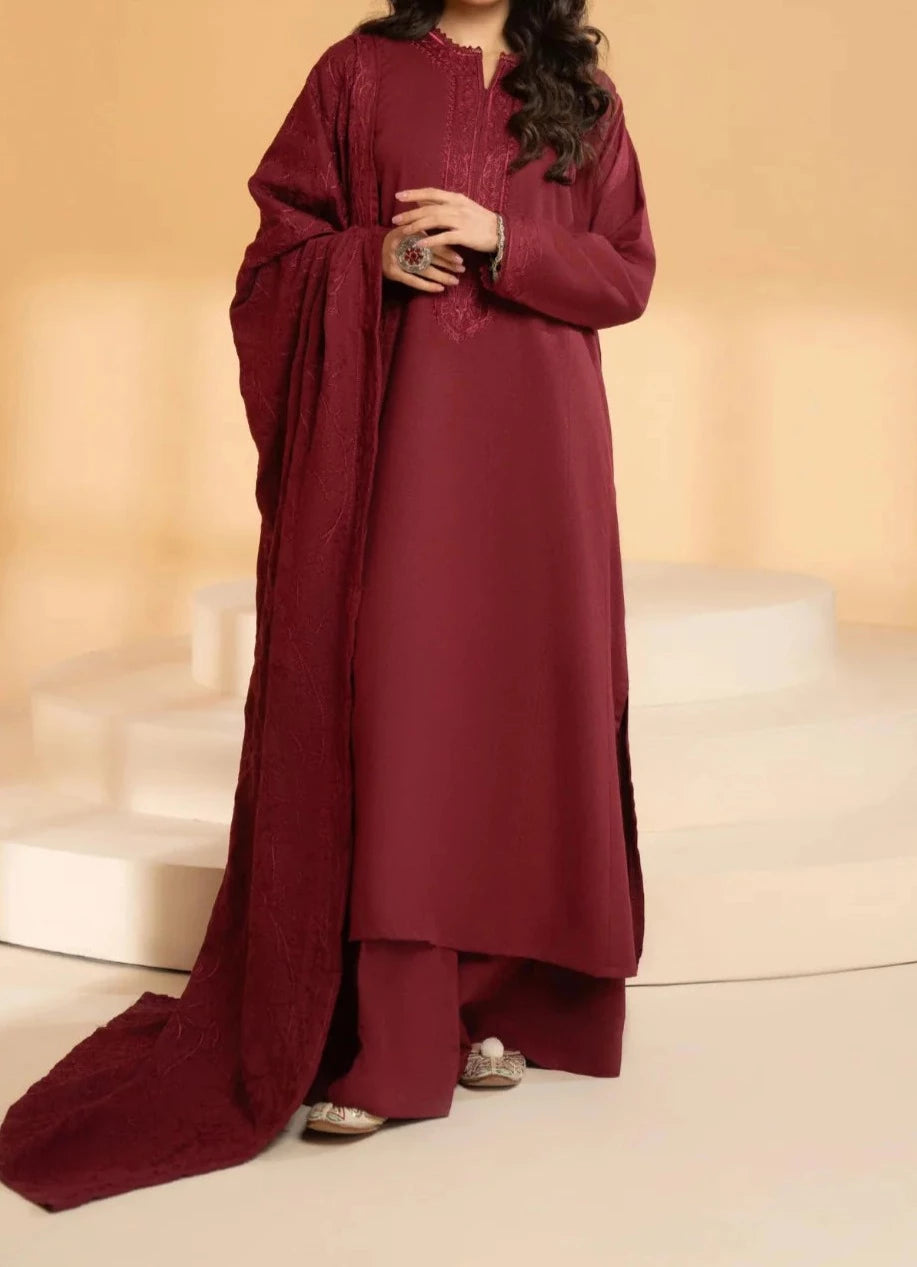 Grace W431- Embroidered 3pc marina dress with Embroidered marina shawl.