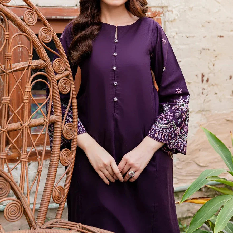 Grace Z-(S692)- Stitched Embroidered 2PC Lawn dress.