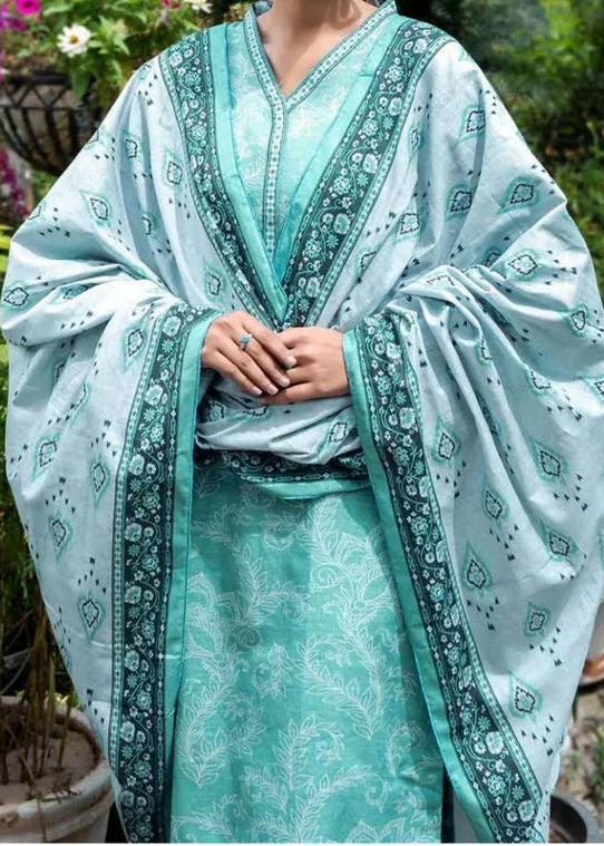 Grace W869 - Digital Printed 3pc Karandi Dress With Digital Printed Karandi Shawl.