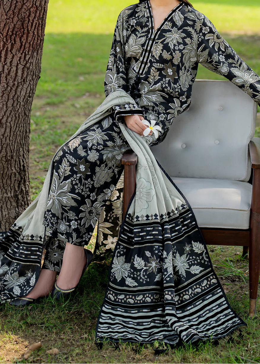 Grace W807 - Digital Printed 3pc Karandi Dress With Digital Printed Karandi Shawl.