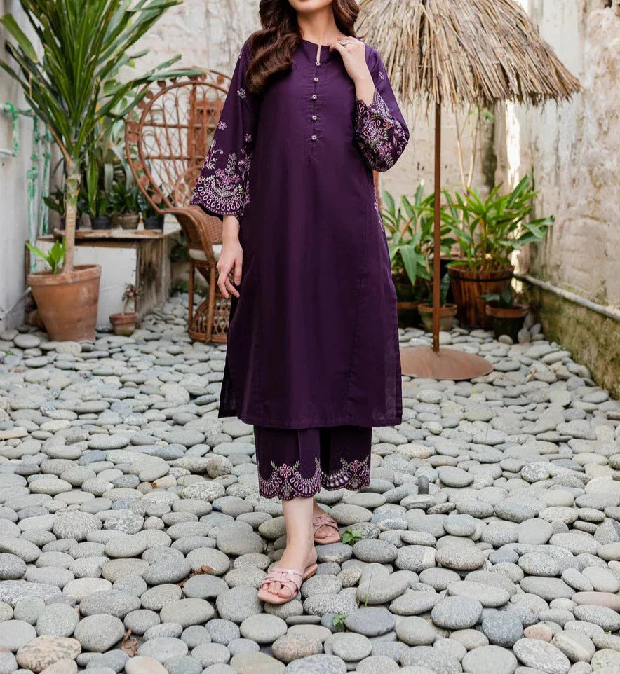 Grace Z-(S692)- Stitched Embroidered 2PC Lawn dress.