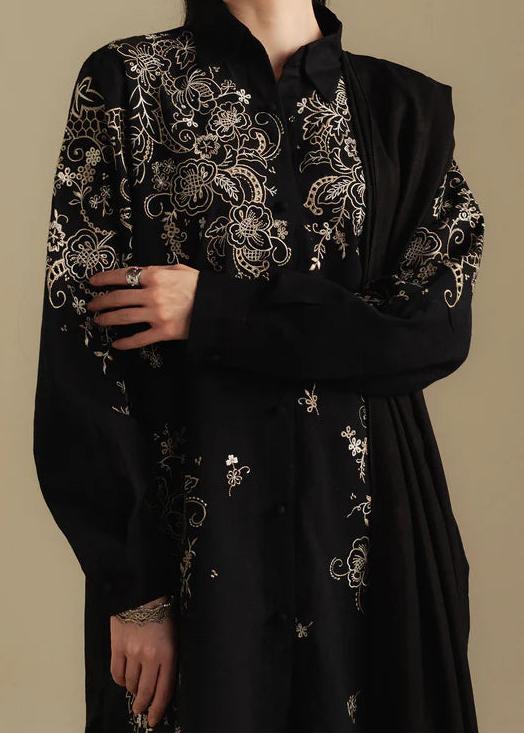 Grace W929-Embroidered 3pc Marina Dress With Embroidered Marina Shawl.