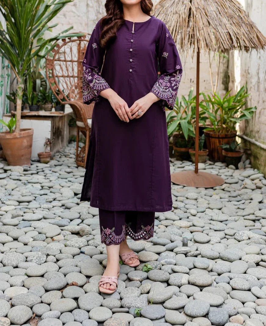 Grace Z-(S692)- Stitched Embroidered 2PC Lawn dress.