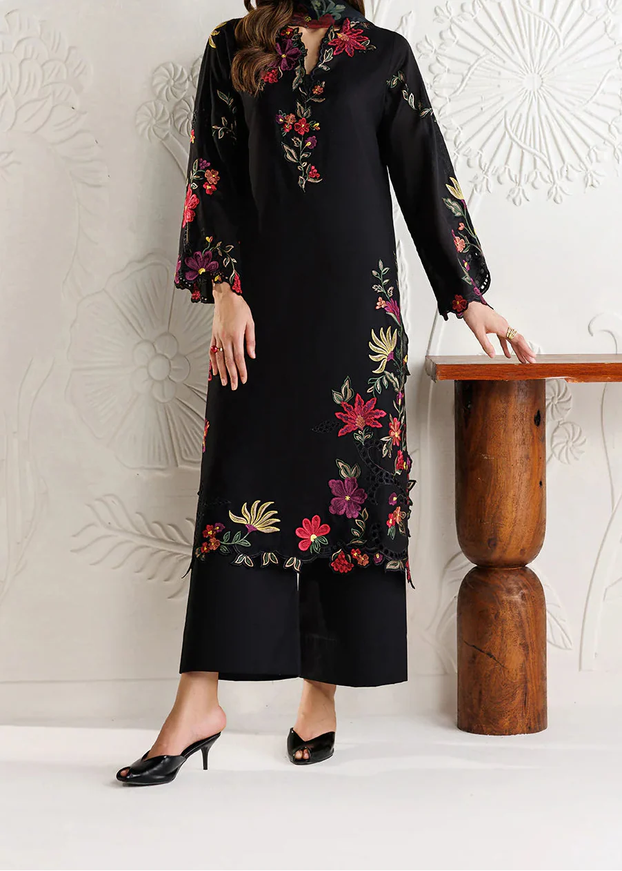 Grace Z-(S1463) - Stitched Embroidered 3pc CHIKANKARI Lawn Dress With Printed Lawn Dupatta.