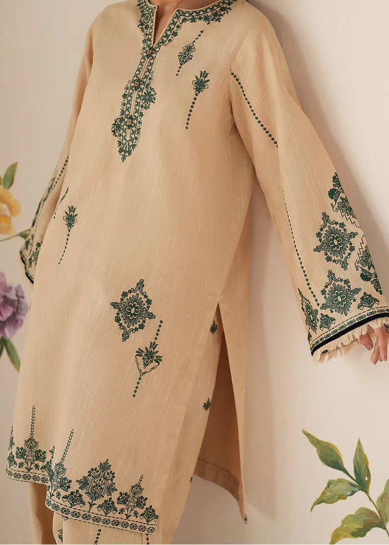 Grace W861-Embroidered 3pc Marina Dress With Printed Shawl.