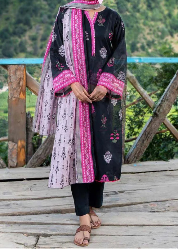 Grace W871 - Digital Printed 3pc Karandi Dress With Digital Printed Karandi Shawl.