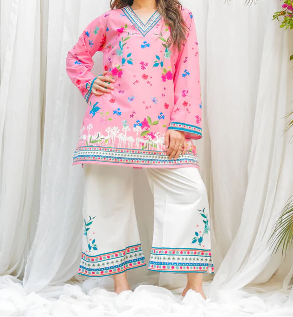 CS-117 REEMA - STITCHED 2PC PRINTED CO-ORD SET.