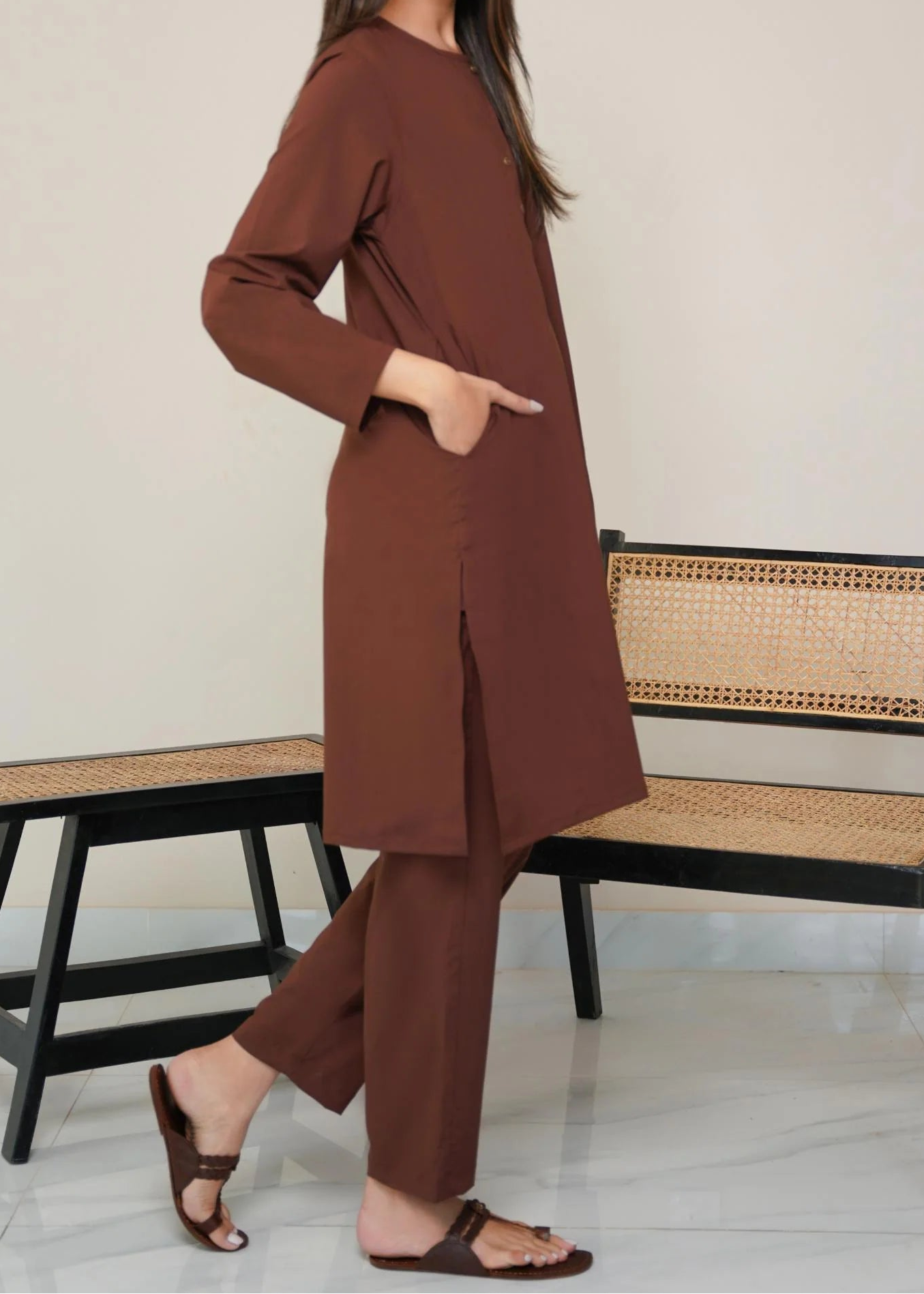 C-S 039- STITCHED 2PC DHANAK CO-ORD SET.