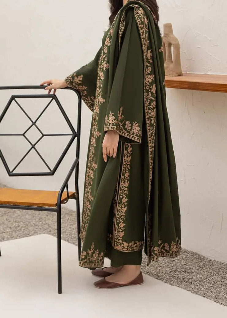 Grace W772 - Embroidered 3pc Marina Dress With Embroidered Marina Shawl.