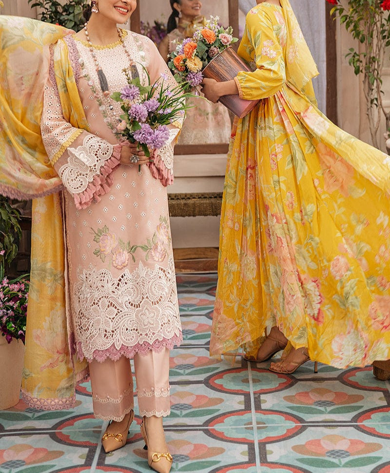 Grace S1149-Embroidered 3pc CHIKANKARI Lawn Dress With Printed Munar Dupatta.