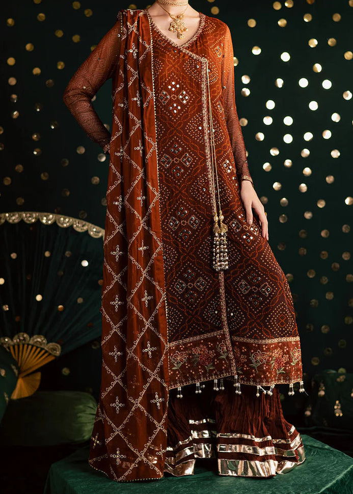 Grace S1350 - Printed & Embroidered 3pc Lawn Dress With Embroidered Sequence Chiffon Dupatta.