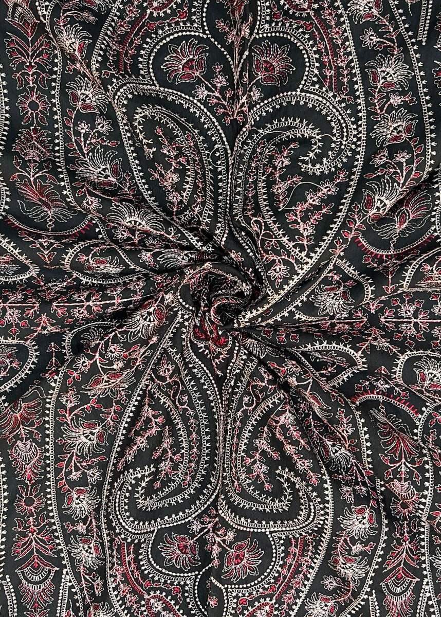 Sarinnah Premium D54-Luxury Formal Heavy Embroidered Karandi Shawl.