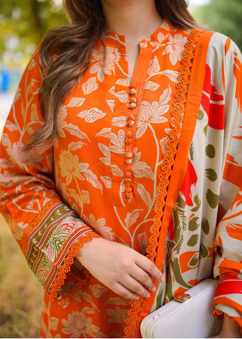 Grace S1316 - Digital Printed 3pc Lawn Dress With Digital Printed Chiffon Dupatta .