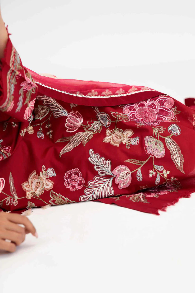 Grace S1253-Embroidered 3pc Lawn Dress With Printed Munar Dupatta.