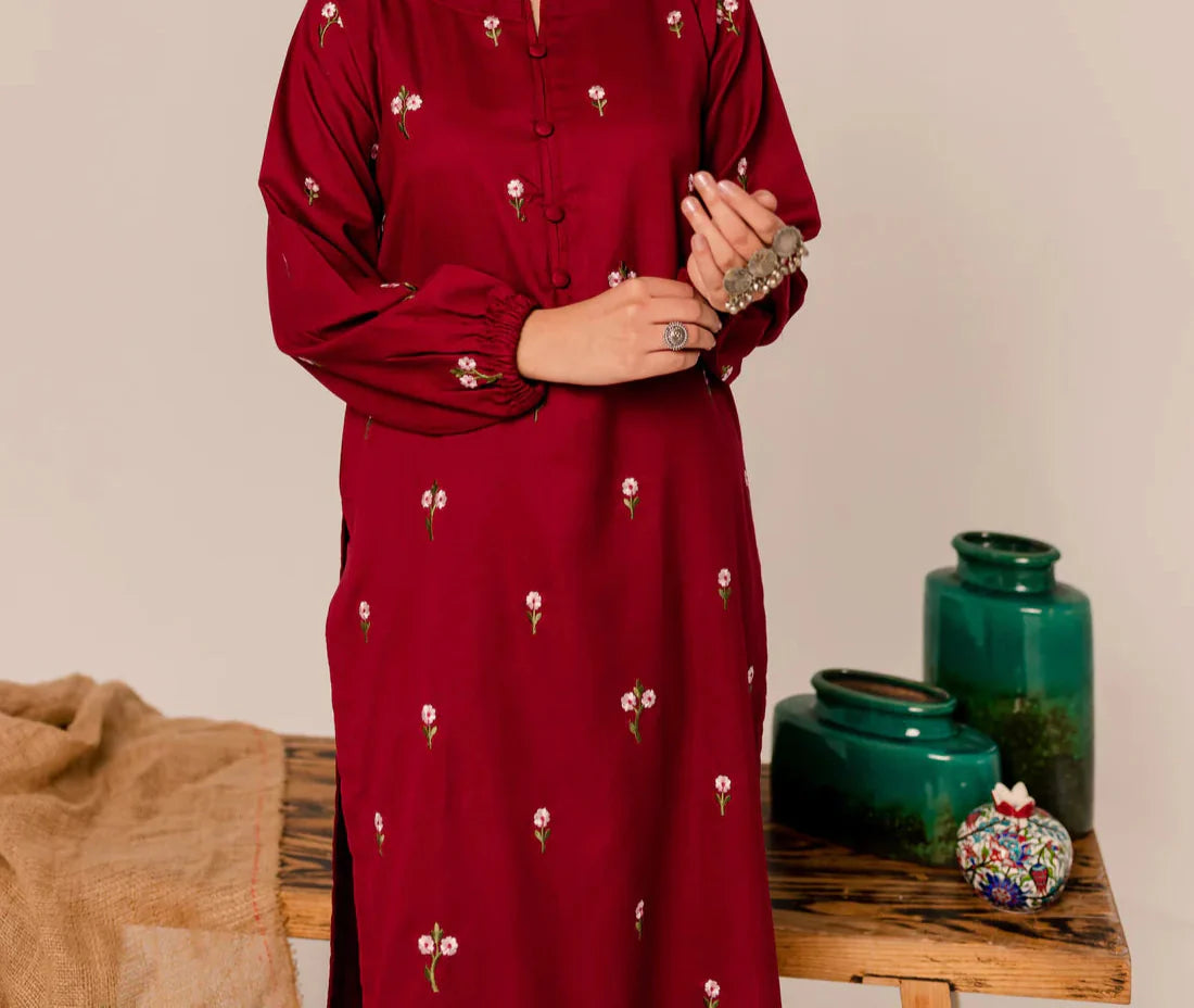 Grace Z-(W695) - Stitched Embroidered 2pc Marina Dress