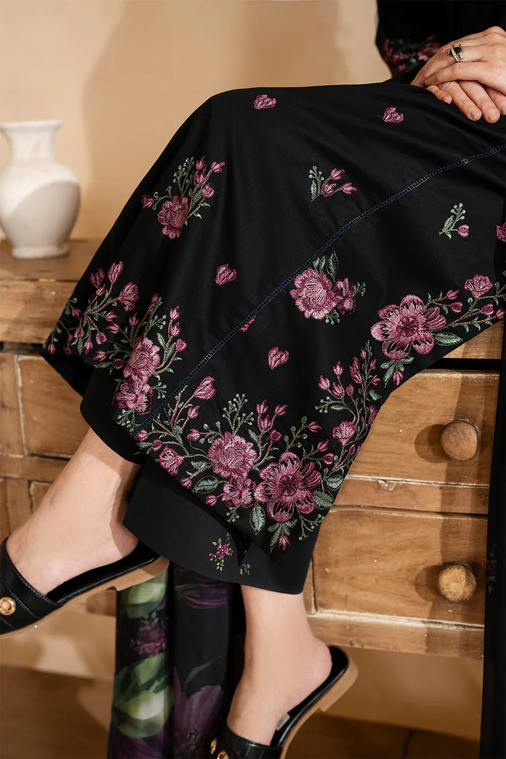 Grace Z-(S1456) - Stitched Embroidered 3pc Lawn Dress With Printed Lawn Dupatta.