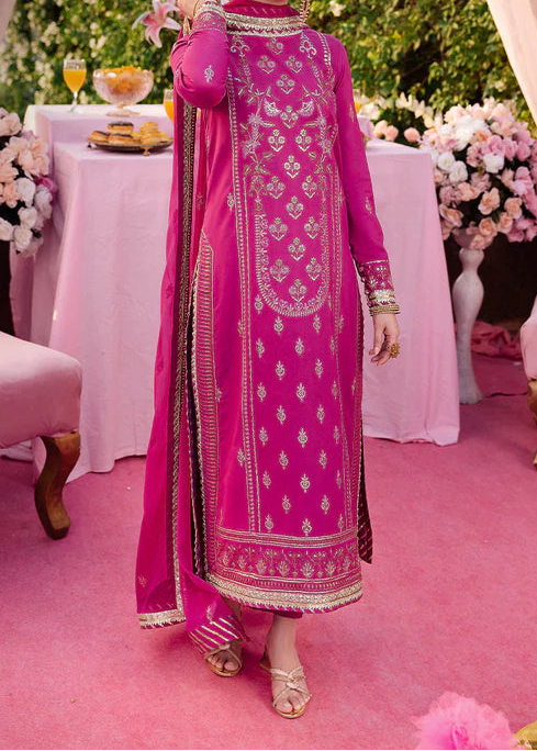 Grace W853-Embroidered Sequence 3pc Marina Dress With Embroidered Sequence Chiffon Dupatta.