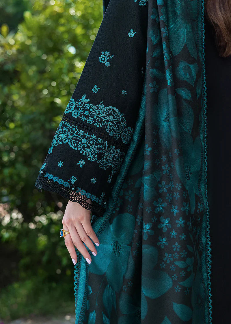Grace W994-Embroidered 3pc Marina Dress With Printed Shawl.