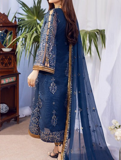 Chashm-E-Mast – Embroidered Silk Net Unstitched 3Pc Suit