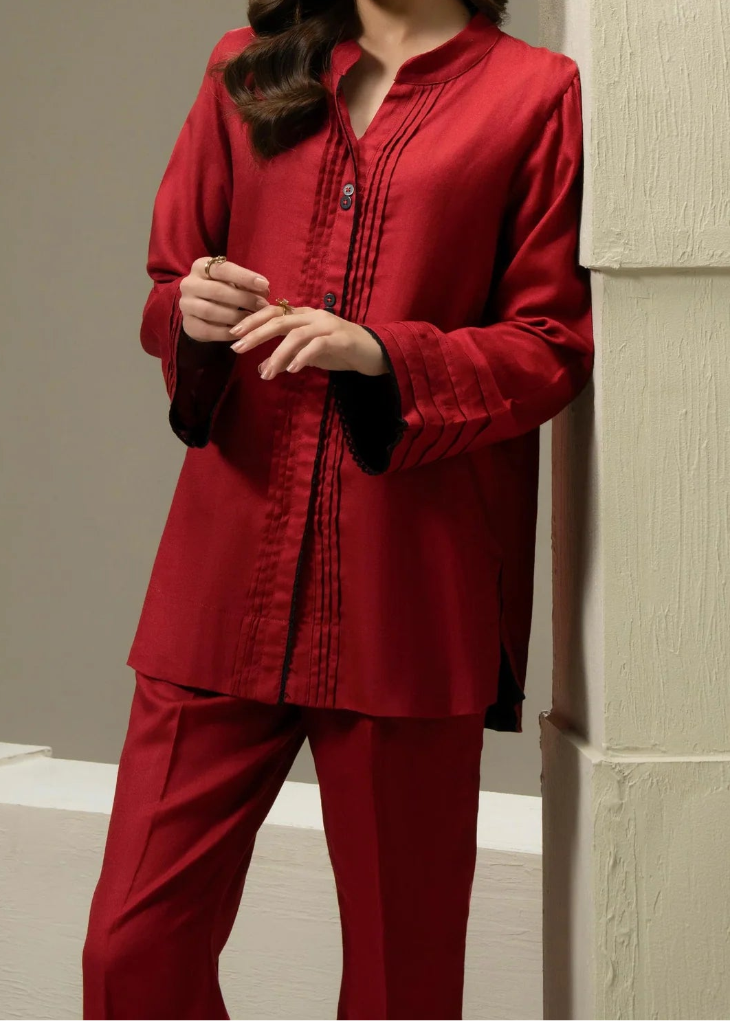 C-S 010- STITCHED 2PC DHANAK CO-ORD SET.