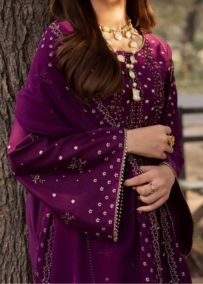 Grace S1508 - Embroidered 3pc Lawn Dress With Embroidered Chiffon Dupatta.