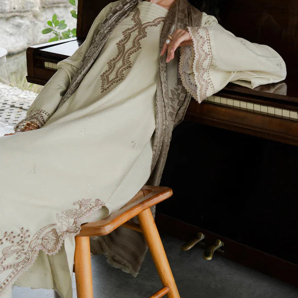 Grace S1323-Embroidered 3pc Lawn Dress With Printed Lawn Dupatta.
