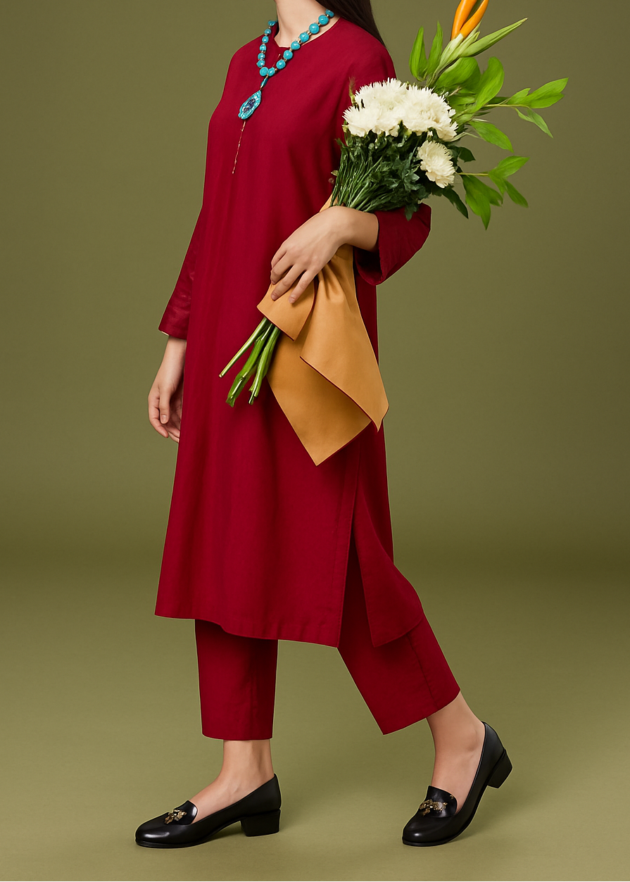 C-S 016- STITCHED 2PC DHANAK CO-ORD SET.