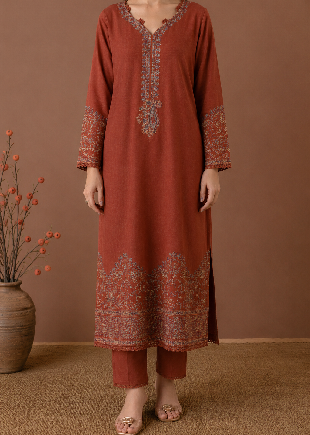 Grace S1522 -Embroidered 2pc lawn dress.
