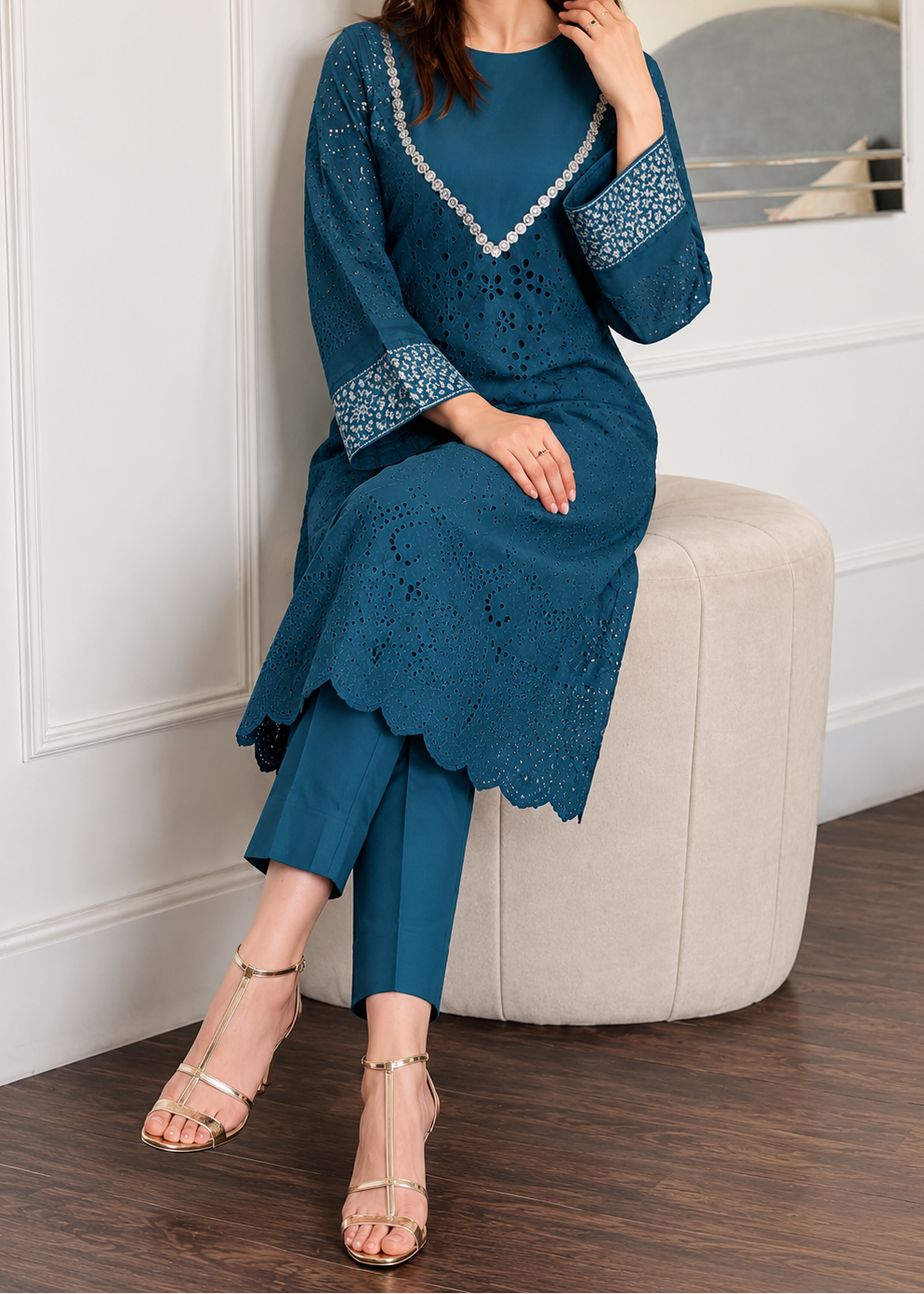 Grace S1526 -Embroidered 2pc lawn dress.