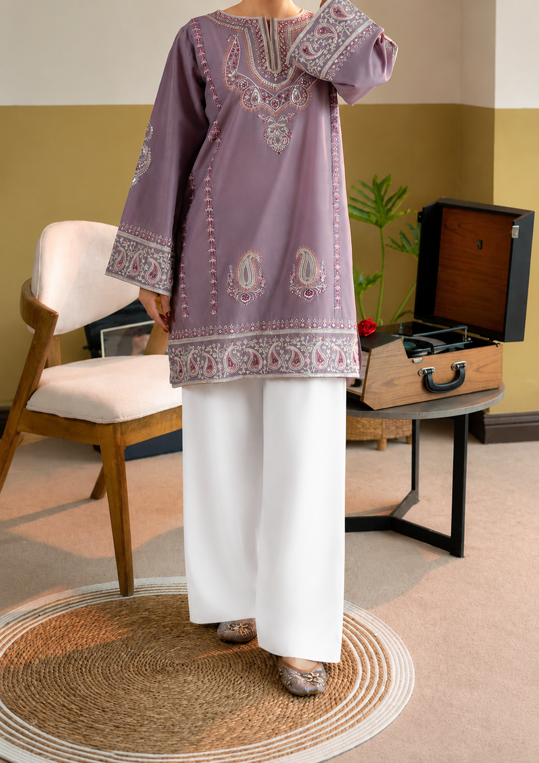 Grace S1477 - Embroidered 2pc lawn dress.