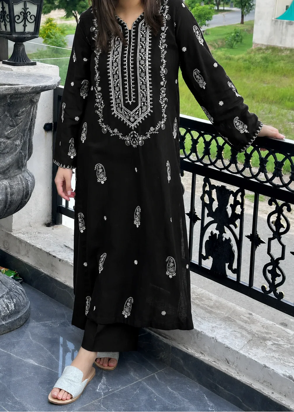 Grace Z-(S1452) - Stitched Embroidered 2pc Lawn Dress.