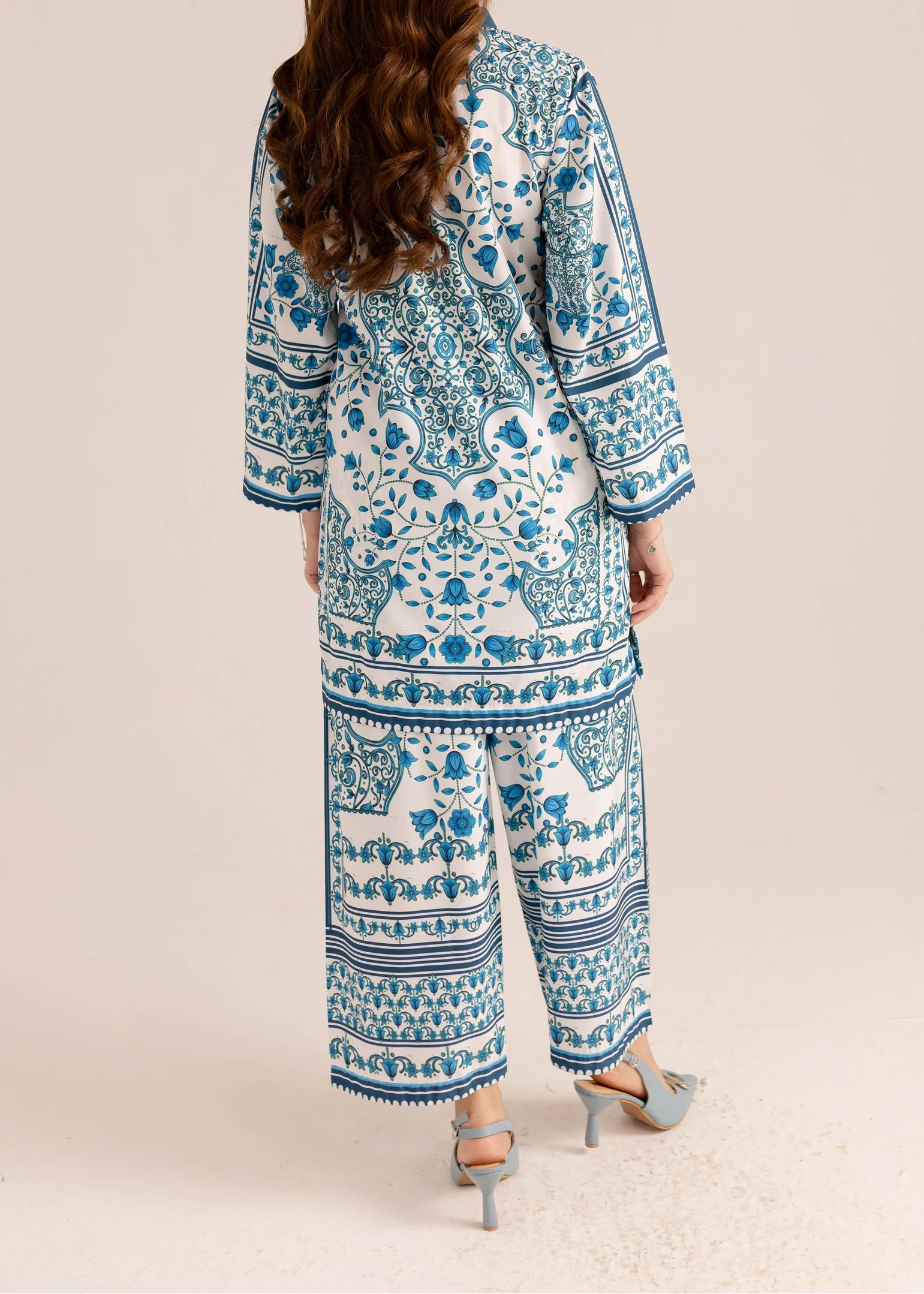 Grace W924 - Digital Printed 2pc Silk Dress.