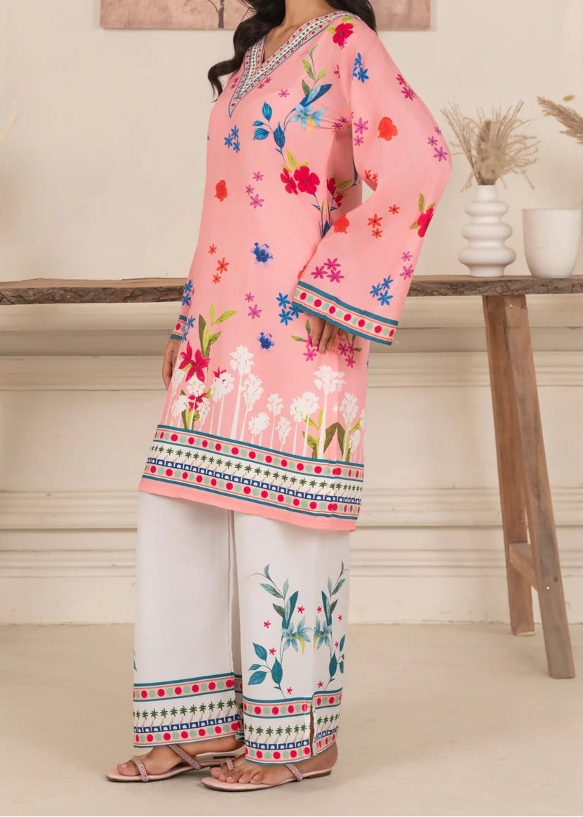 Grace W926 - Digital Printed 2pc Silk Dress.