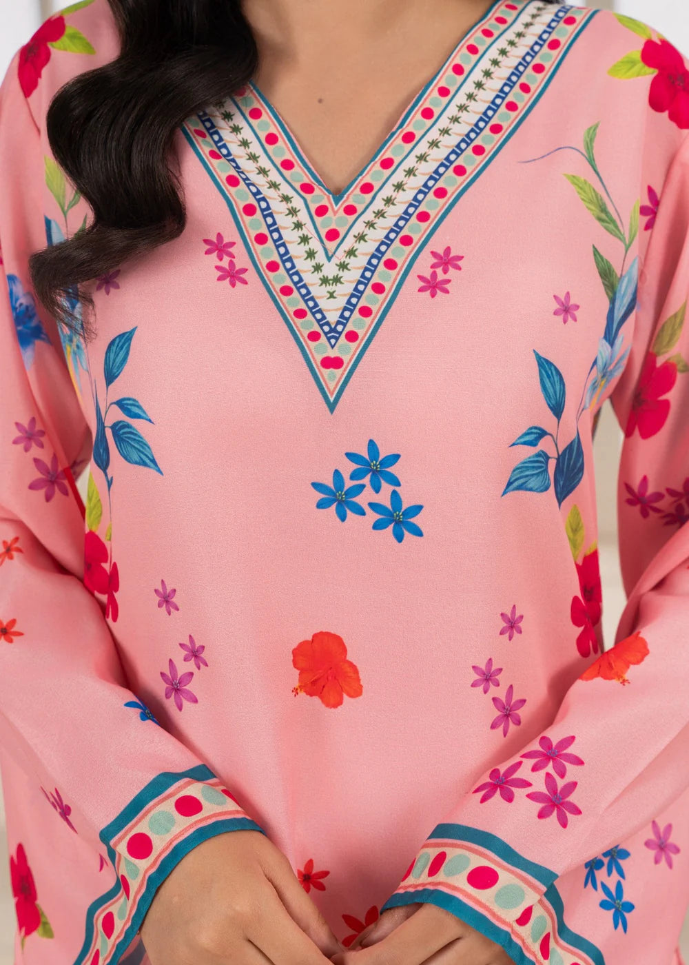 Grace W926 - Digital Printed 2pc Silk Dress.