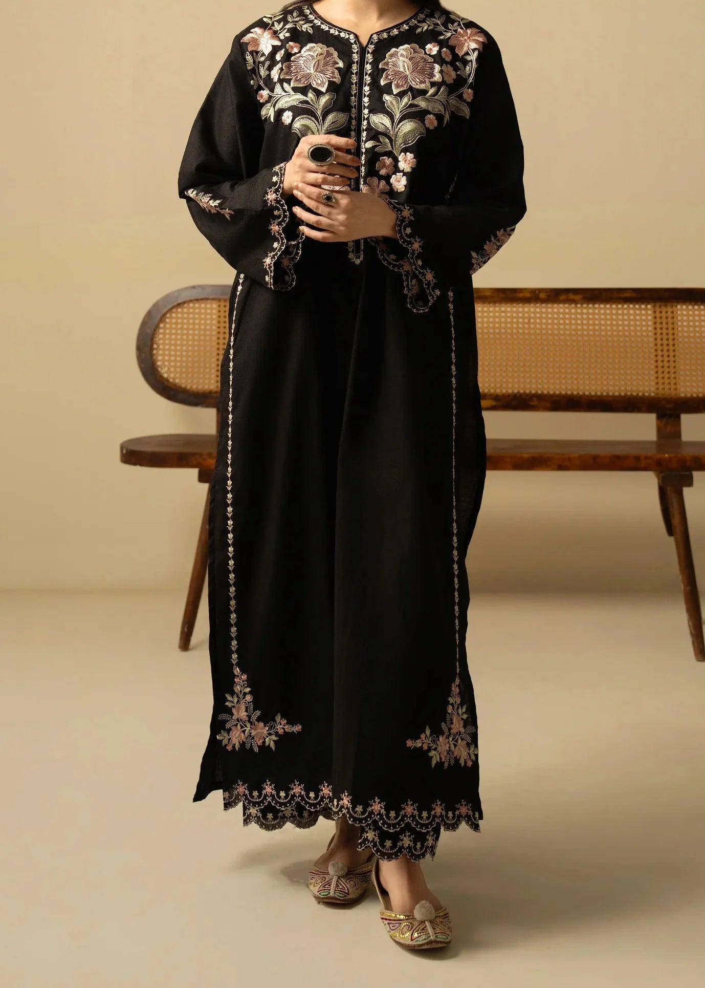 Grace Z-(W770 ) - Stitched Embroidered 2pc Marina Dress.)