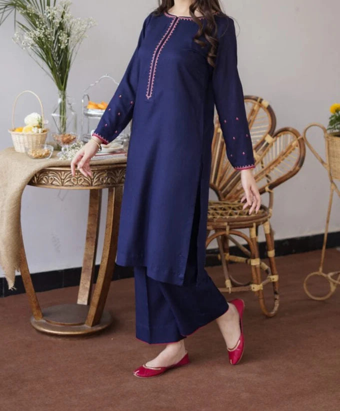 Grace Z-(W526 )- Stitched Embroidered 3pc marina dress with embroidered marina dupatta.