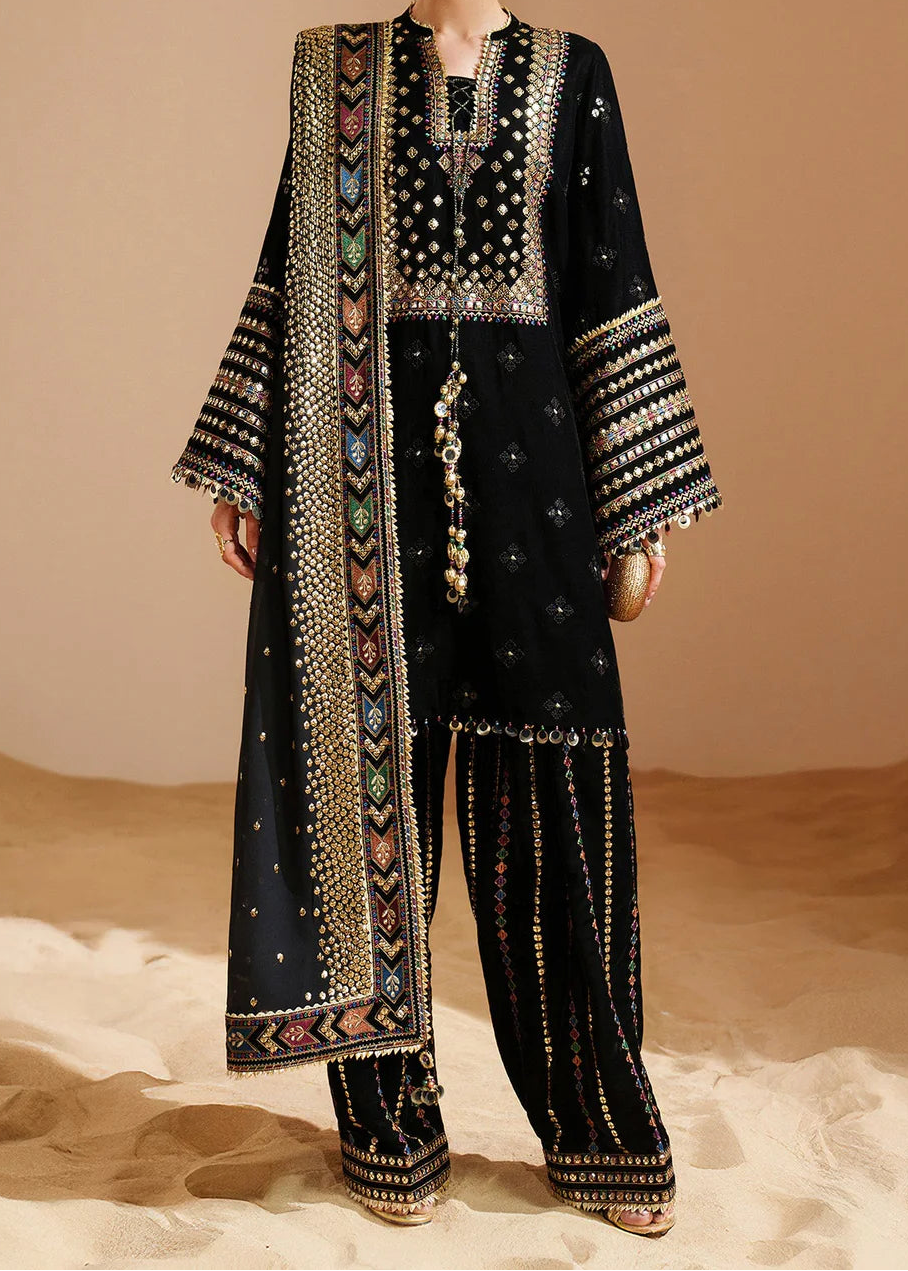 Grace W993-Embroidered Sequence 3pc Velvet Dress Dress With Embroidered Sequence Chiffon Dupatta.