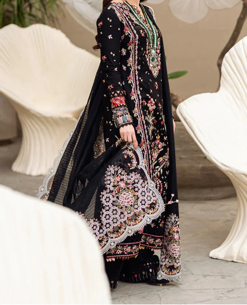 Grace W751-Embroidered 3pc Marina Dress With Embroidered Munar Dupatta.