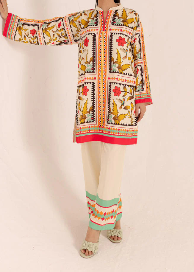 Grace W968- Digital Printed 2pc Karandi Dress.