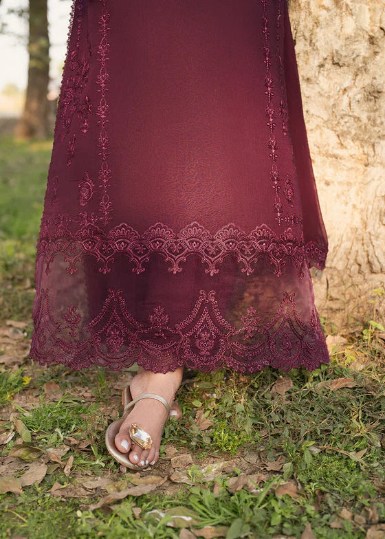 Grace W985-Embroidered 3pc Marina Dress With Embroidered Chiffon Dupatta.