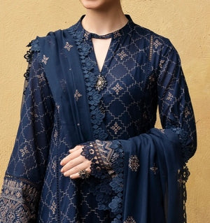 Grace S626-Embroidered 3pc lawn dress with Embroidered chiffon dupatta.