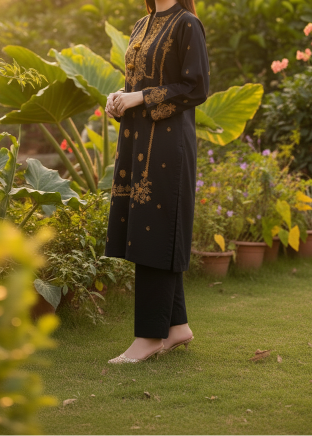 Grace W217-Embroidered 2pc marina dress