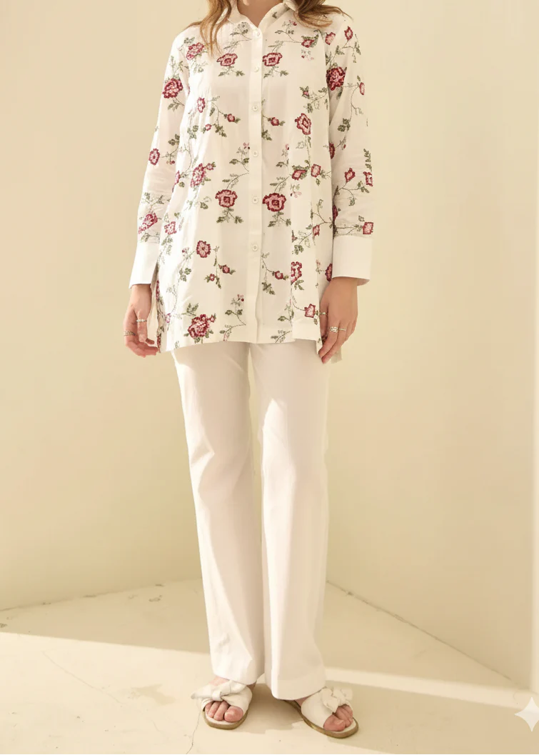 Grace Z-(W1000) - Stitched Embroidered 2pc Marina Dress.