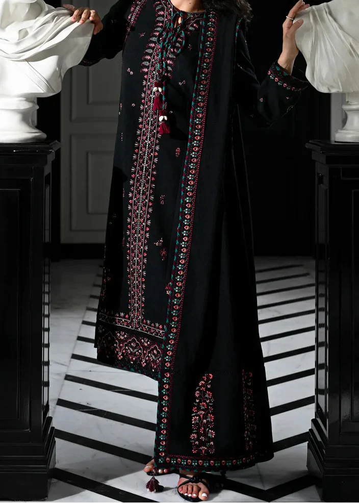 Grace Z-(W895) - Stitched Embroidered 3pc Marina Dress With Embroidered Marina Shawl.